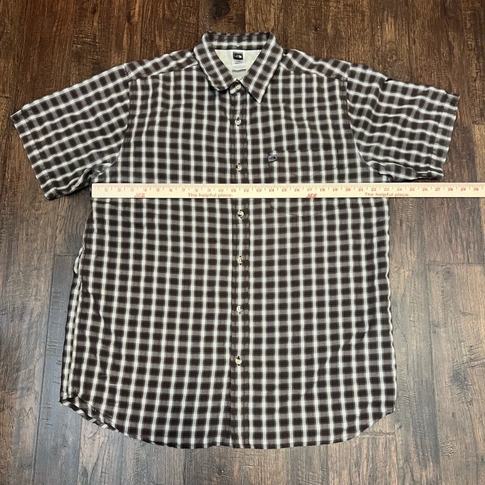 The North Face Plaid Short Sleeve Button Down Shirt Size Mens XL